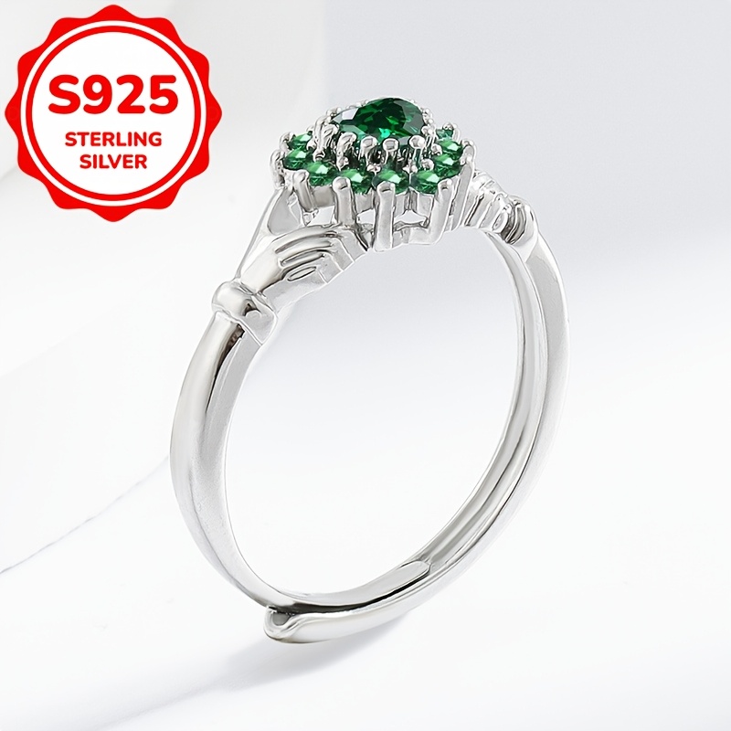 Women's Light Luxury Heart Crown Open Ring, Elegant Gift